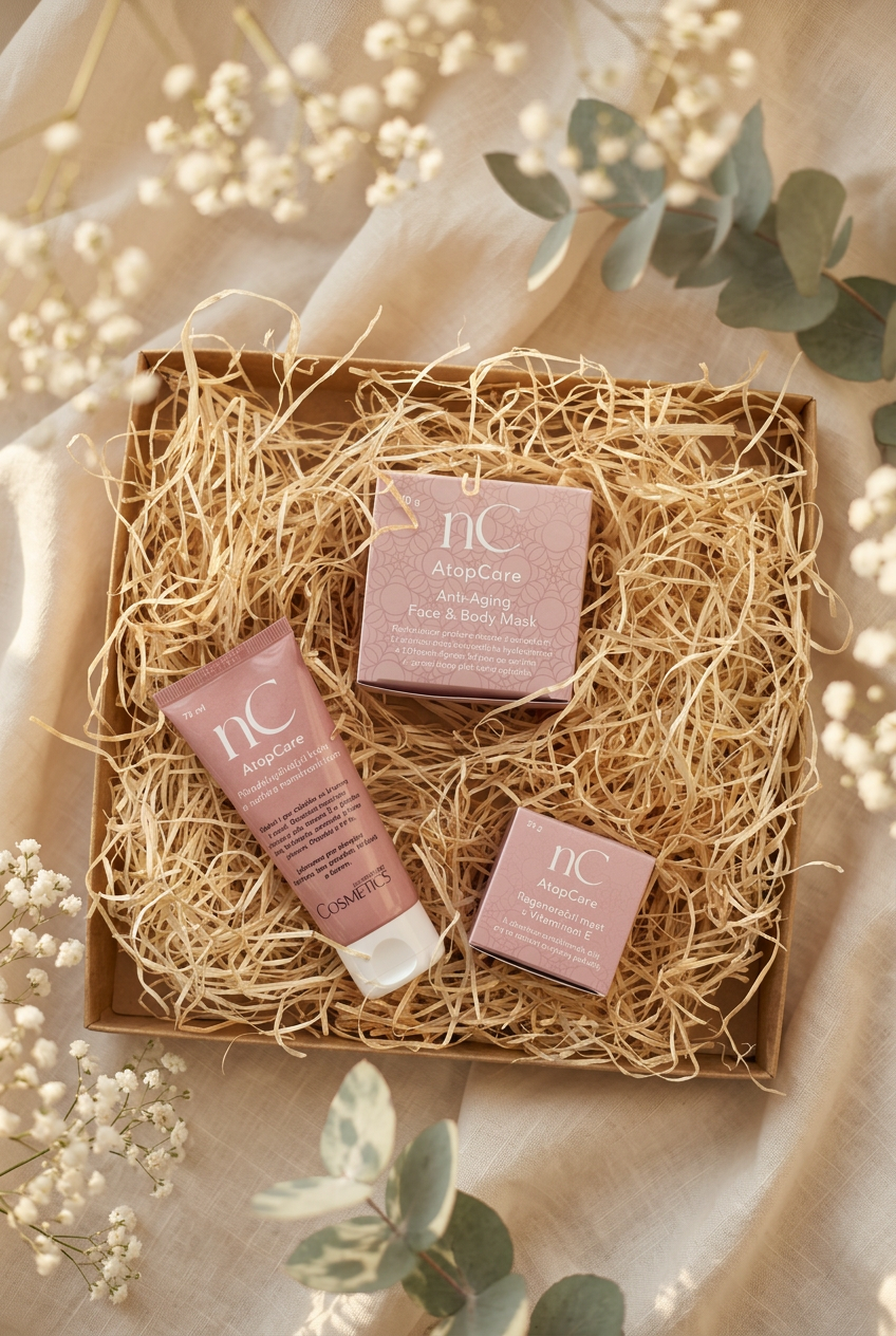 Dárková sada Pro krásnou maminku — otevřená krabička AtopCare nanoSPACE